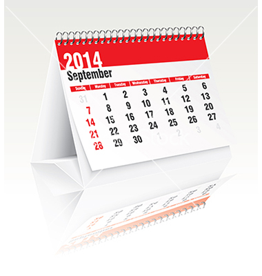 september 2014 desk calendar